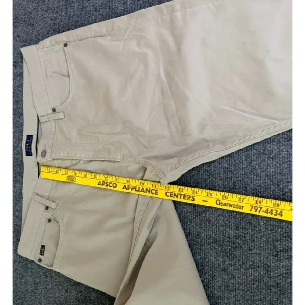 Polo Ralph Lauren Pants Mens Light Beige Chino Straight Leg Cotton Size 38X30